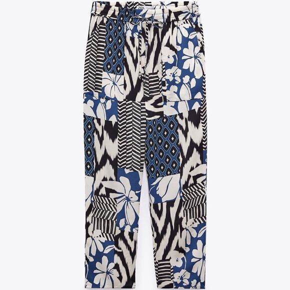 Zara Printed Flowy Pants New - Picture 4 of 4